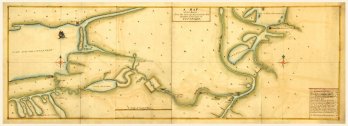 Antique map of Lake Ontario and the St. Lawrence river.